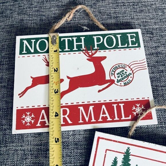 Air Mail Christmas Rustic Ornament Decor Sign - Picture 2 of 2